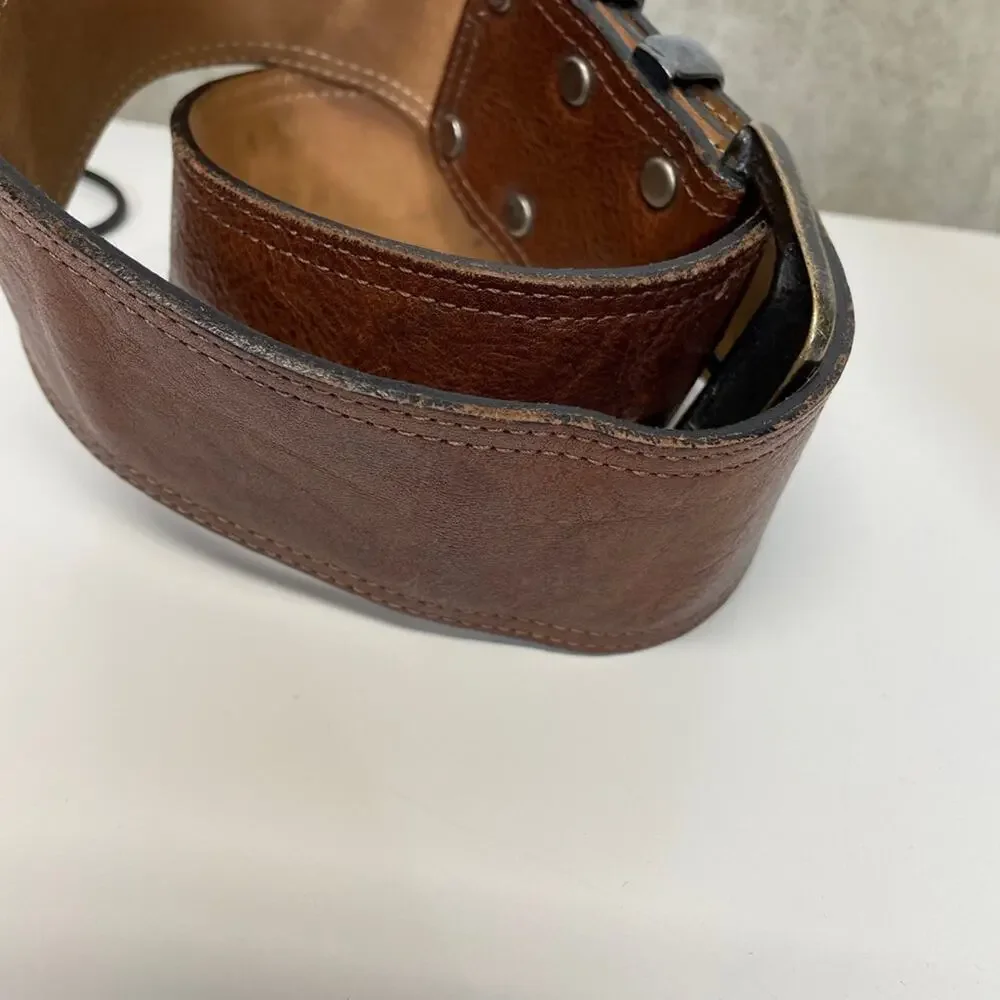 Vintage Comme Des Faus Brown Leather Belt‎
